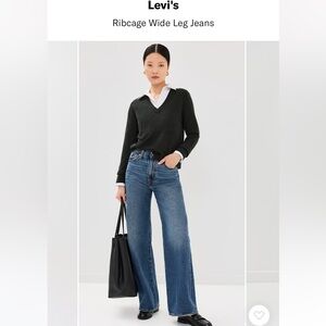 Levi's Blue Ribcage Wide Leg Jeans